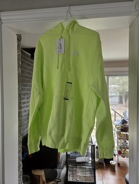 Nike Lime Green Hoodie with Cream Drawstrings .First Pic And Last 3 ORIG COLOR